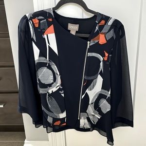 Sheer blue three quarter sleeve top